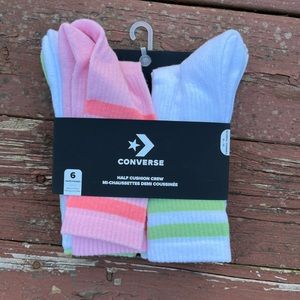 6 Pairs Women’s Converse Socks Half Cushion Crew 4W-10W